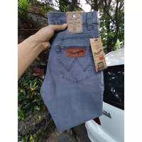 celana jeans panjang pria Wrangler standar reguler warna abu coklat hitam cream ukuran 28 sampai 38