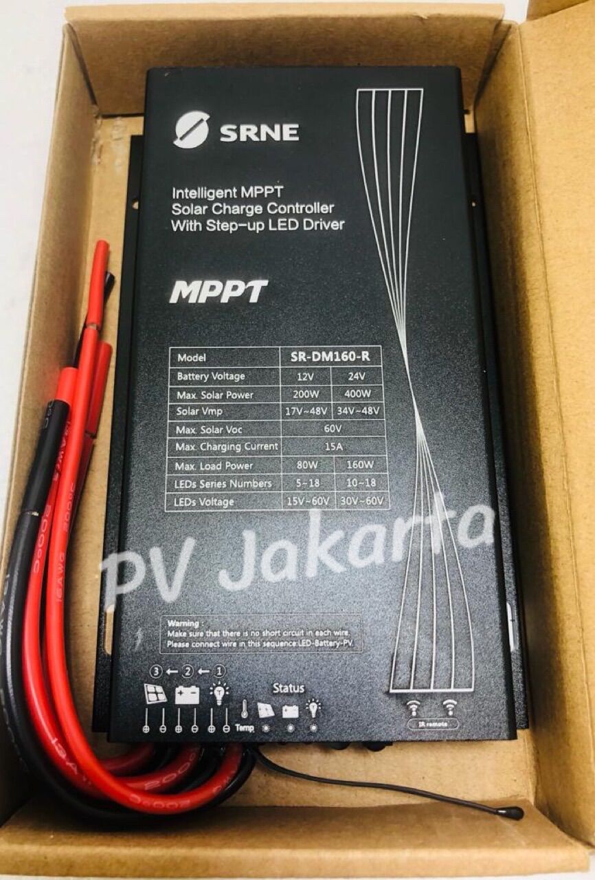 SRNE MPPT SR-DM160-R 15A Solar Charge Controller + LED Driver (PJU SCC ...