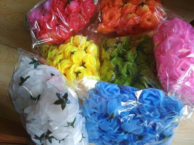 Kuntum Bunga Mawar 9cm Artificial Dekorasi Seserahan Isi 50 Pcs