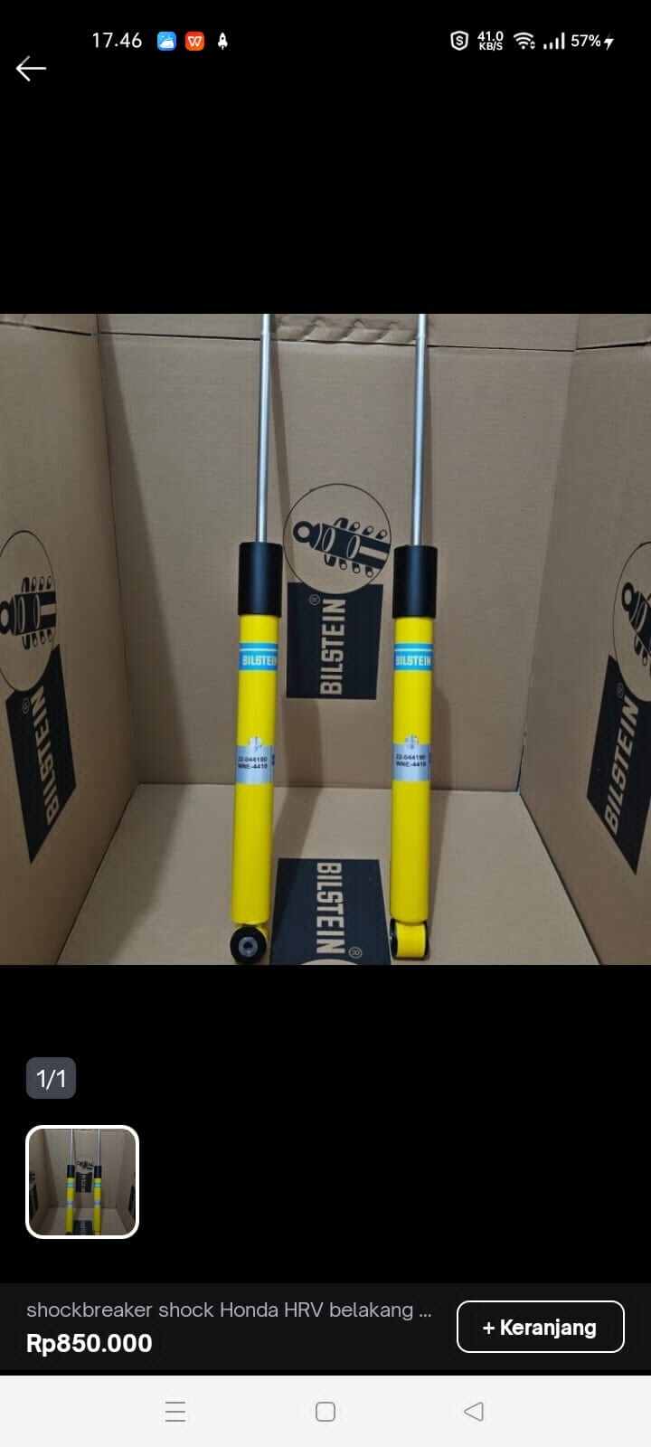 Shockbreaker Hyundai Stargazer belakang merek Bilstein B6 Harga 1,750,000 rupiah*Gratis Ongkir