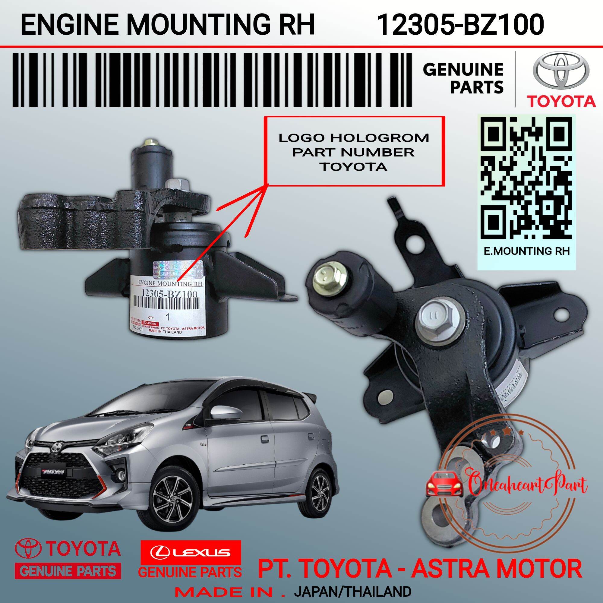 ENGINE MOUNTING DUDUKAN MESIN DEPAN KANAN AGYA/AYLA MATIC-MANUAL 2012-2014 ORI Harga 435,000 rupiah*Gratis Ongkir