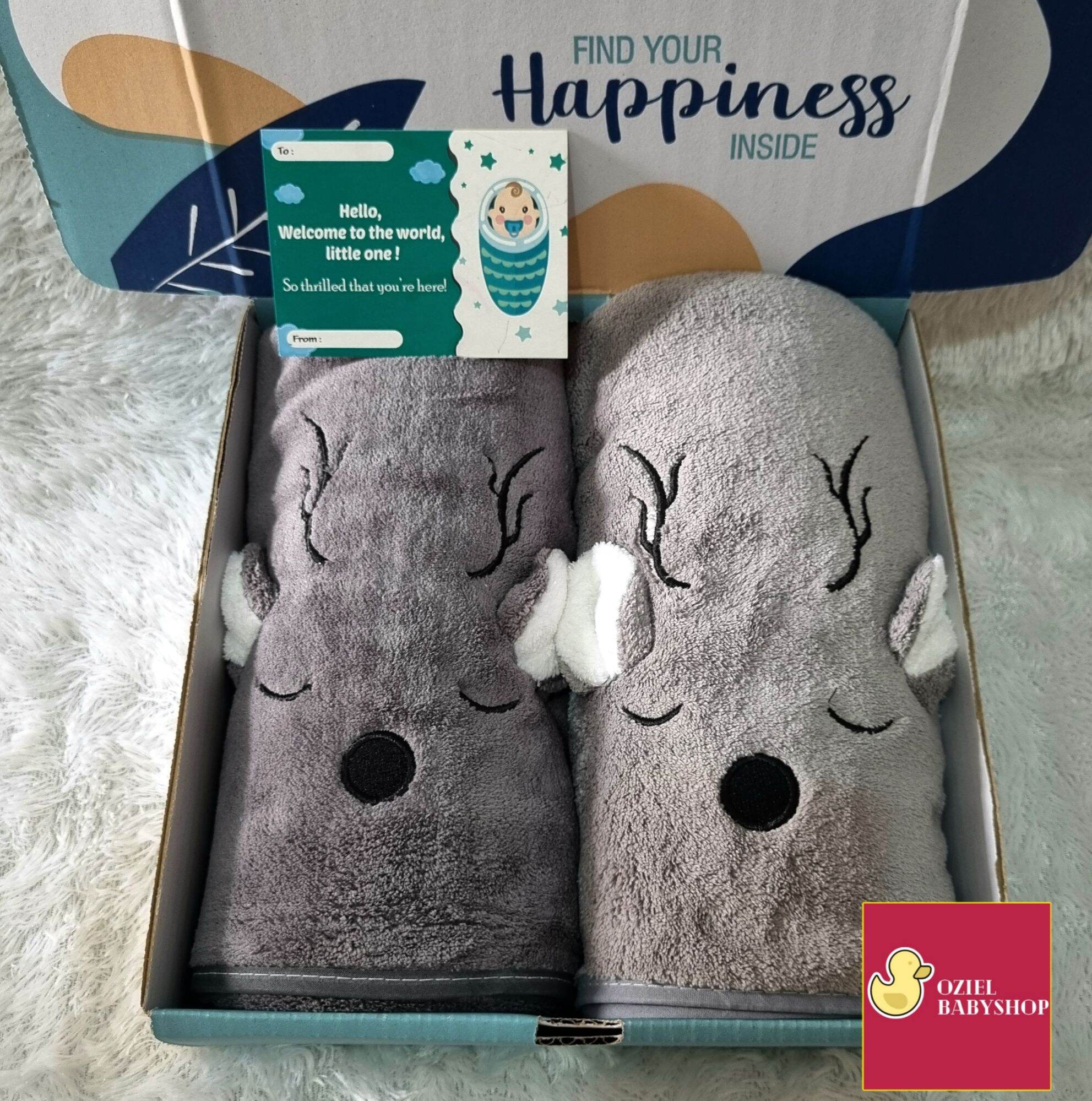 HAMPERS BAYI 2 IN 1 HANDUK DAN SELIMUT KARAKTER ANIMALS UKURAN HANDUK 50X100CM UKURAN SELIMUT 70X100CM KADO BAYI