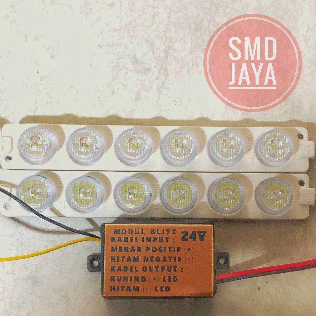 MODUL LAMPU LED KILAT BLTIZ PESAWAT 24 VOLT + 2 LAMPU 6 MATA PANJANG ...