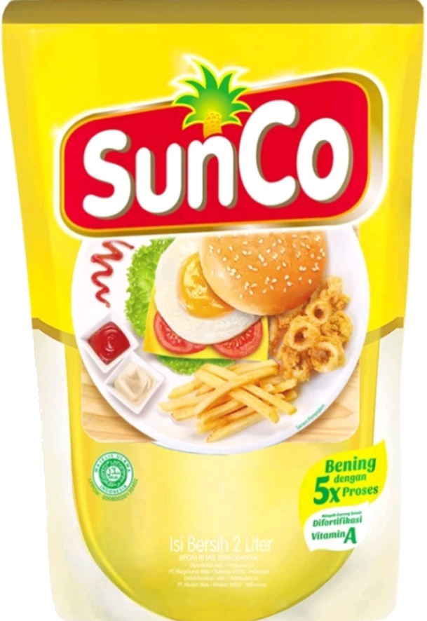 sunco 2L minyak goreng premium 1pcs Harga 64,950 rupiah*Gratis Ongkir