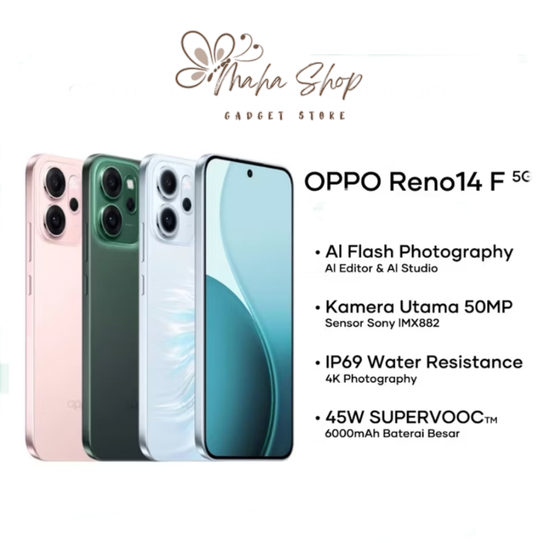 Oppo Reno 14F 5G 8/256GB or 12/256GB Harga  5,595,000 Ringgit*Penghantaran Percuma