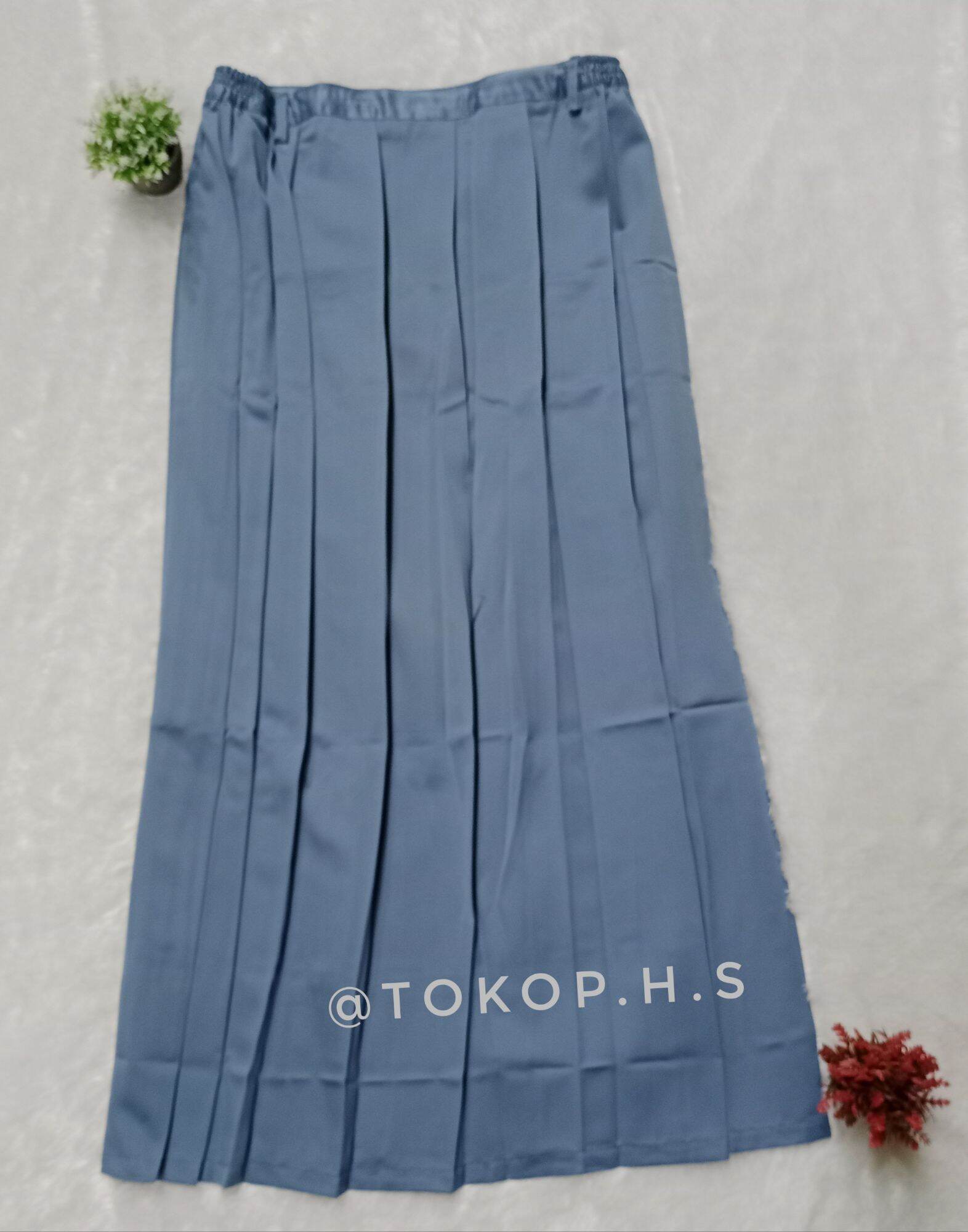 ROK SMA ABU REMPEL KELILING PANJANG PINGGANG KARET | Lazada Indonesia