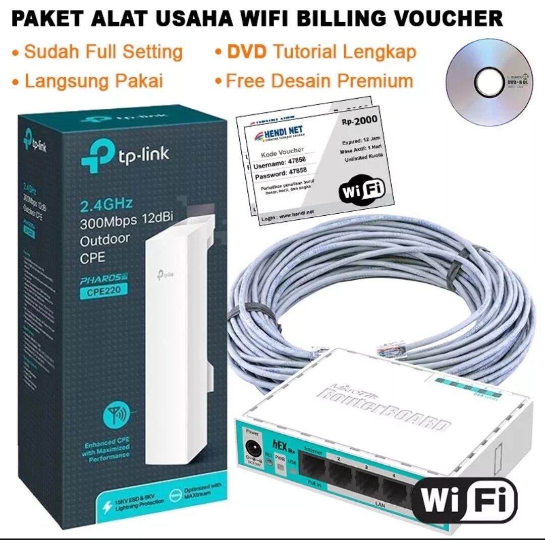 Paket Alat Usaha Wifi Rt Rw Net Sistem Voucher Hospot Billing Lazada Indonesia