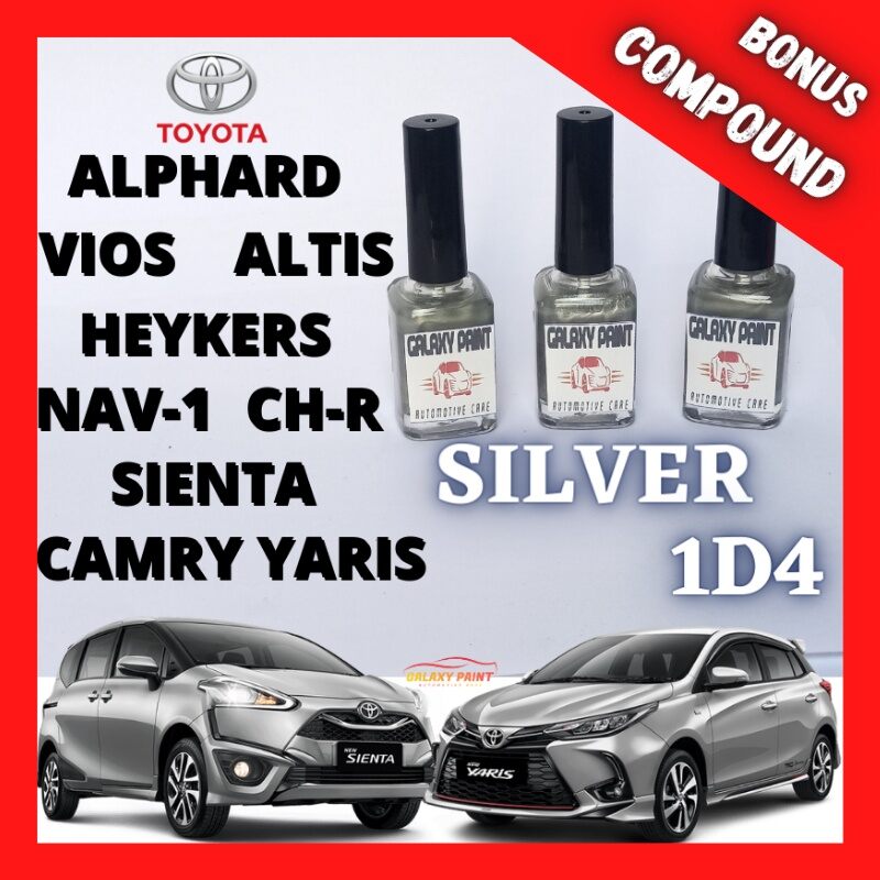 Cat oles penghilang baret Toyota Silver 1D4 Cocok untuk 2015 ke atas: ALPHARD, ALTIS, CH-R, CAMRY, LAND-CRUISER, NAV-1, SIENTA, VIOS, YARIS, HEYKERS Giá 65,000 Đồng*Miễn phí vận chuyển