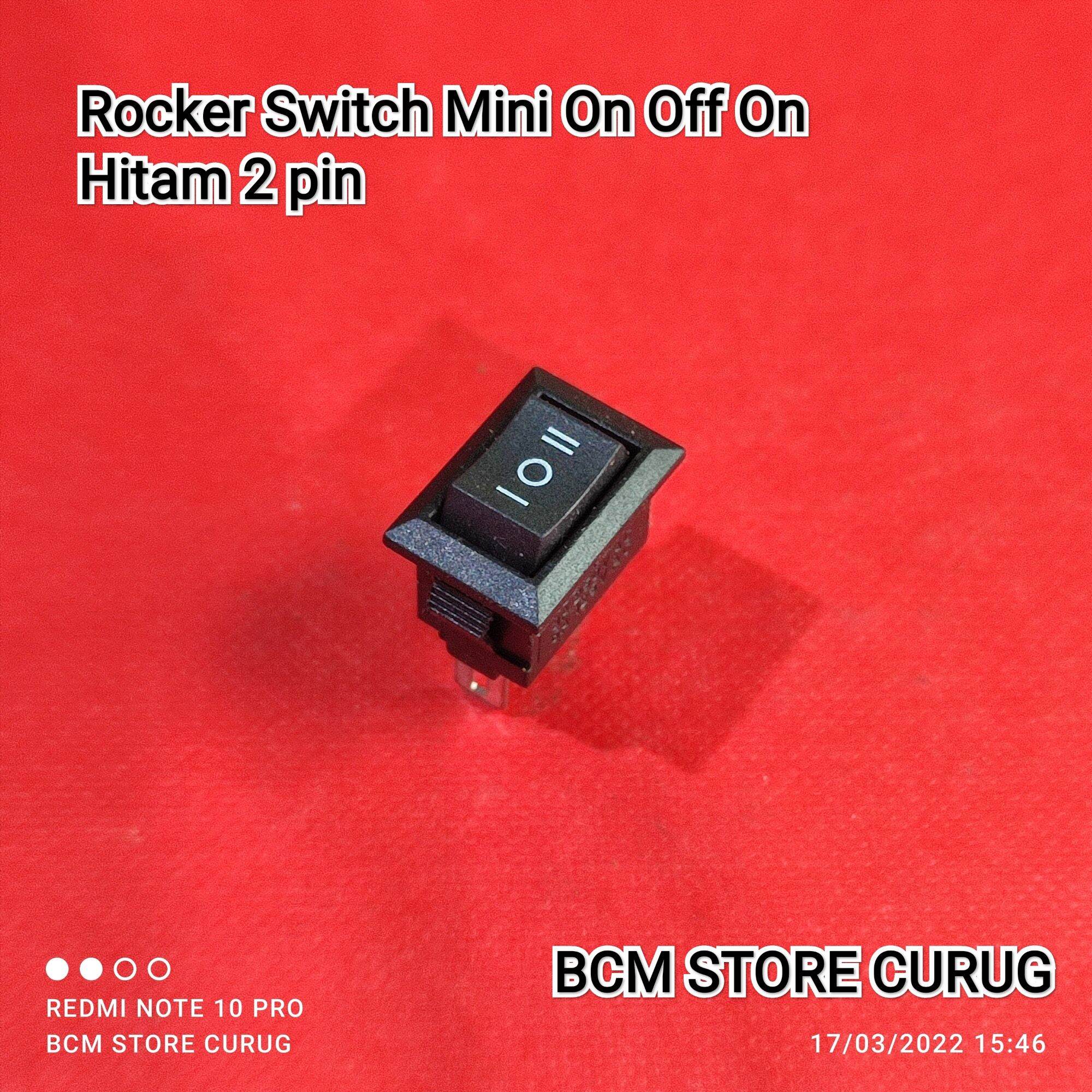Rocker Switch Mini On Off On Hitam 2 pin (-lampu) | Lazada Indonesia