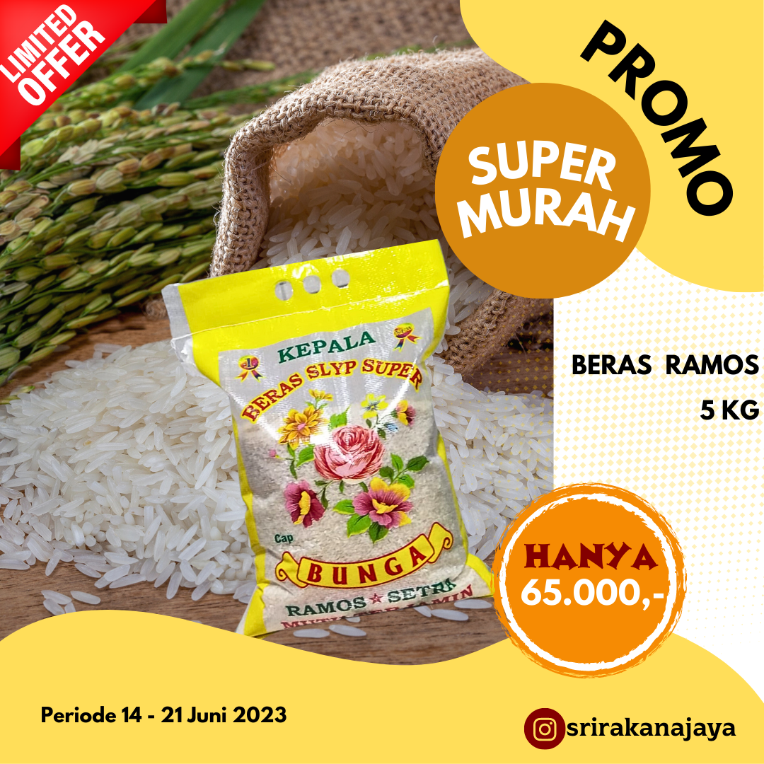 Flower Rice 5kg/ Ramos Rice 5kg/ Setra Ramos Rice 5kg/ Cheap Rice 5kg Harga  78,900 rupiah*Gratis Ongkir