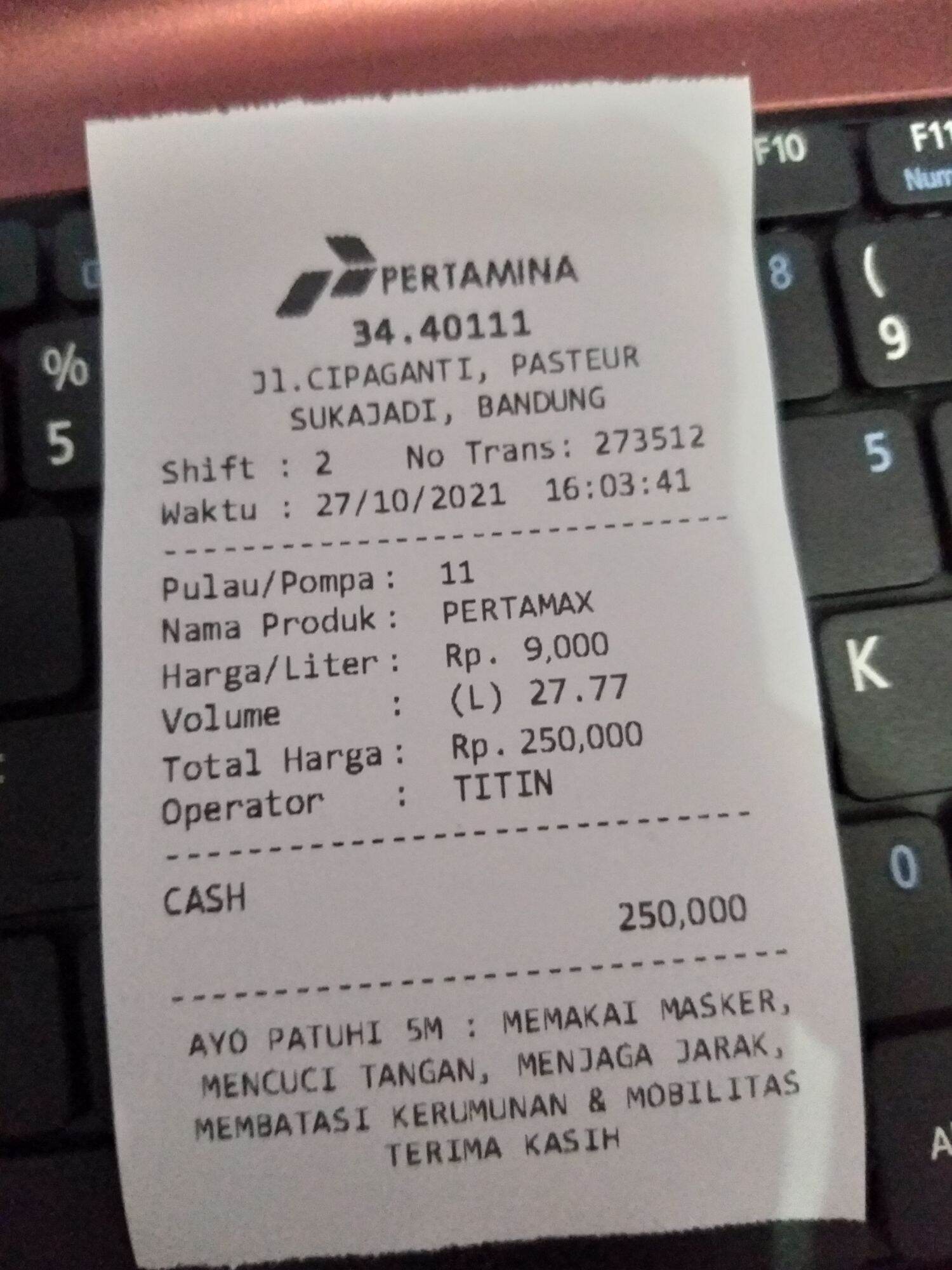 Pembuatan Struk Bensin Resto Belanja Costum Lazada Indonesia 9840