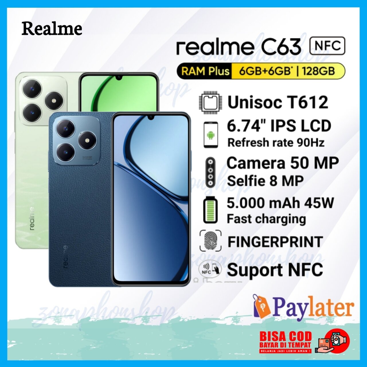 realme C63 NFC 8/128 6/128 garansi resmi 1tahun Giá 1,699,000 Đồng*Miễn phí vận chuyển