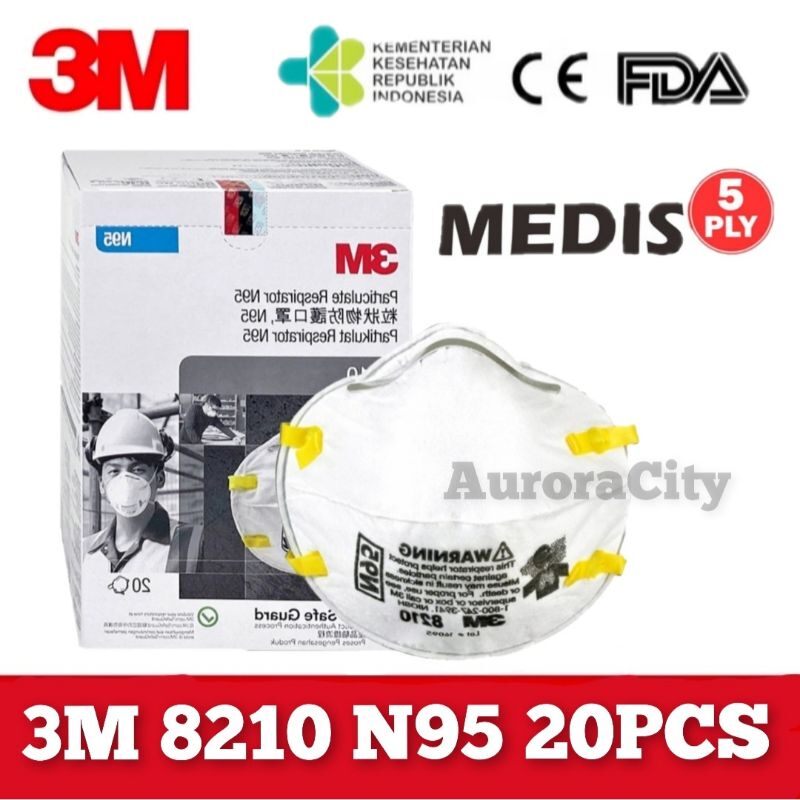 N95 Atemschutzmaske 20 Stück Box Partikelfilternd 3M 8210 3M 8210