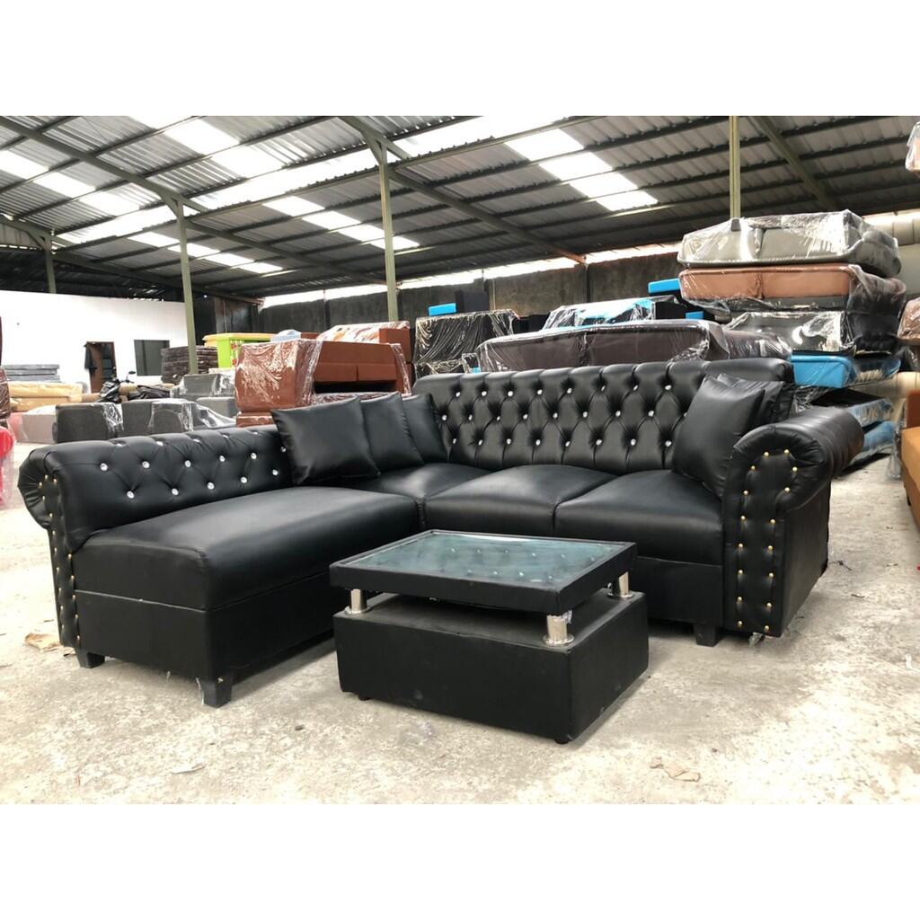 SOFA L PUTUS KANCING SOFA MODERN SOFA MINIMALIS SOFA DUDUK ELEGAN