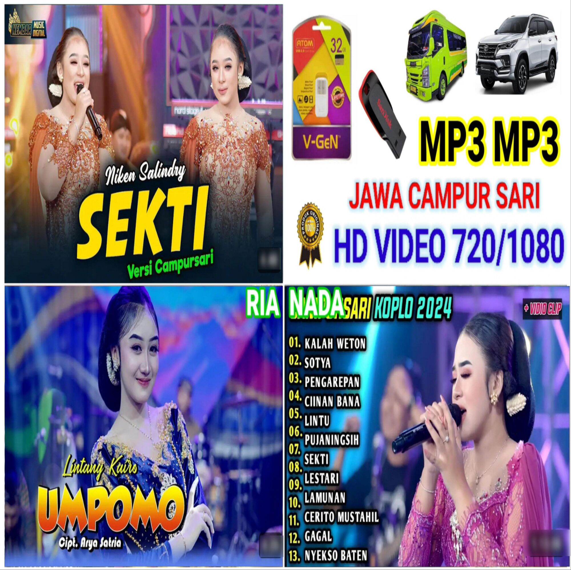 FLASHDISK 32GB FULL ISI MP4 MP3 LAGU JAWA CAMPUR SARI TERBAIK POPULAR HD VIDEO Harga 95,000 rupiah*Gratis Ongkir