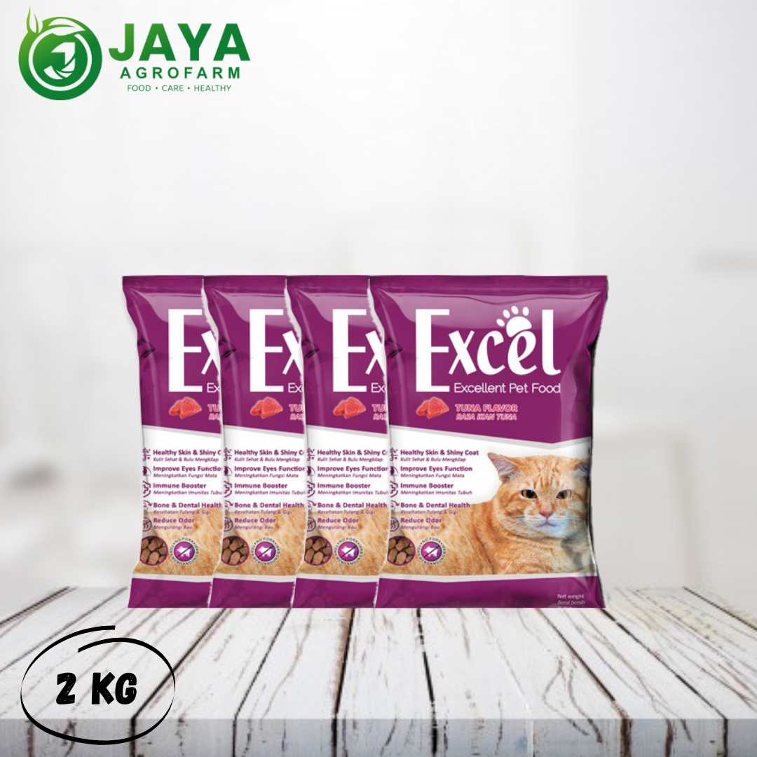 Excel 2 KG Makanan Kucing Rasa Tuna Bentuk Ikan Harga 50,500 rupiah*Gratis Ongkir