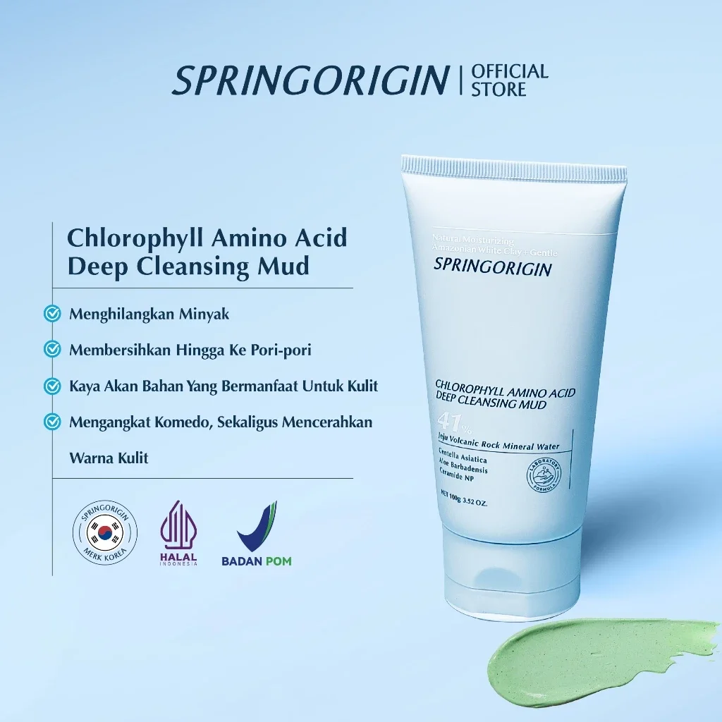 SPRINGORIGIN Chlorophyll Amino Acid Deep Cleansing Mud Facial Wash 100g ...