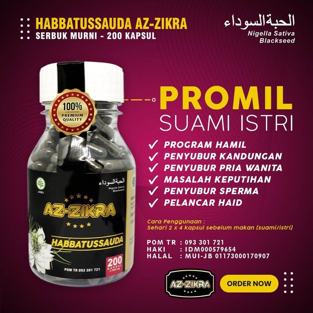 Habbatussauda Serbuk Murni 200 Kapsul Promil Original Azzikra Lazada Indonesia