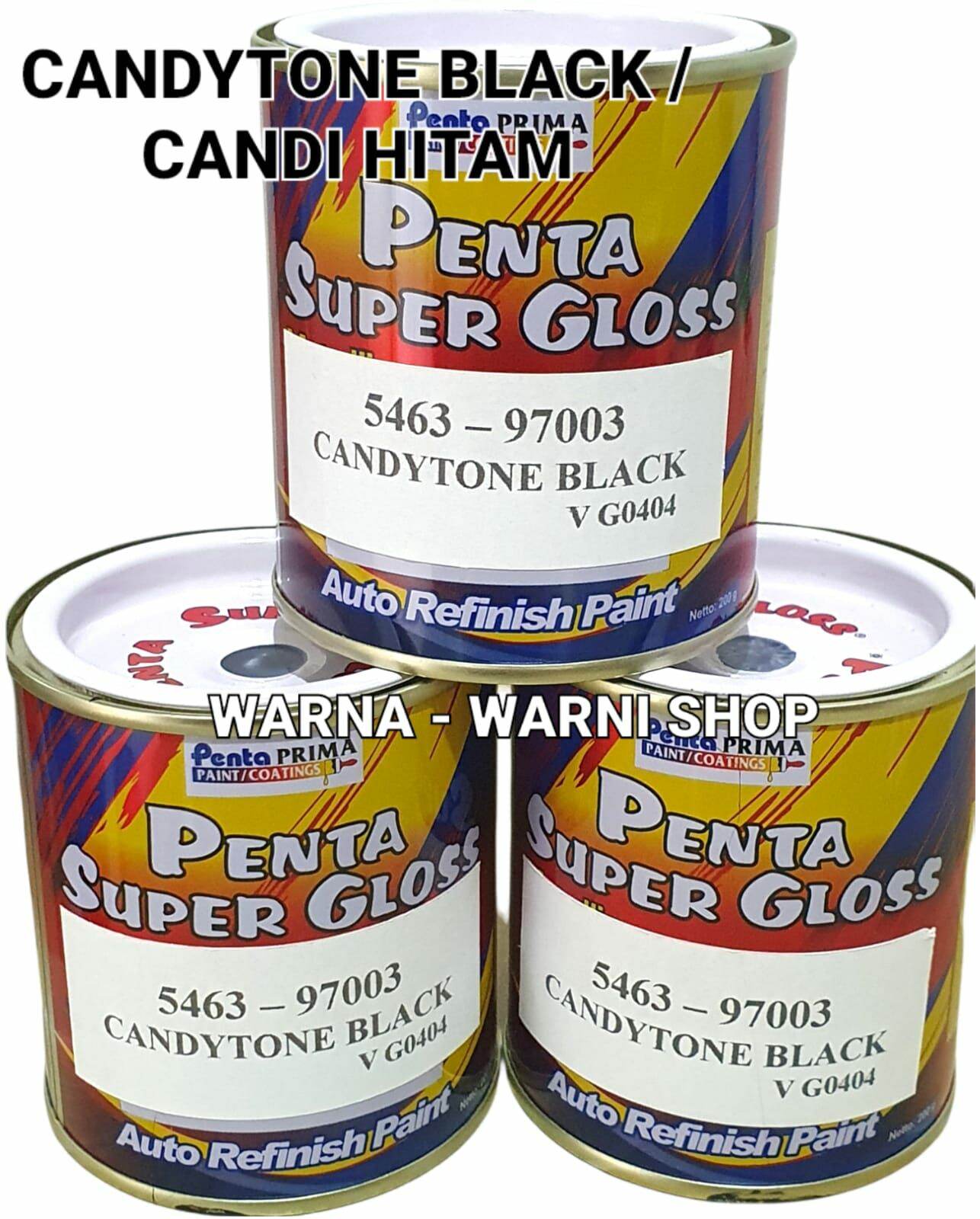 CAT PENTA SUPER GLOSS CANDYTONE BLACK 97003 HITAM ISI 200 GRAM /CAT MOBIL / MOTOR / DUCO / PAINT