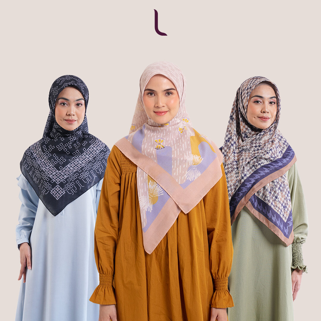 Elzatta Hijab Kerudung Jilbab Segiempat Segi empat Scarf Motif Premium Obelia Series