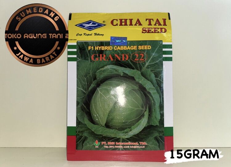 Benih Kubis Kol Hibrida F1 Grand 22 Bisi Cap Kapal Terbang [15gram