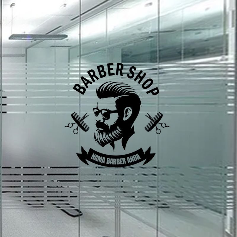 STIKER KACA UKURAN 40X45CM STIKER DINDING BARBERSHOP PANGAKS RAMBUT stiker-kaca-ukuran-40x45cm-stiker-dinding-barbershop-pangaks-rambut
