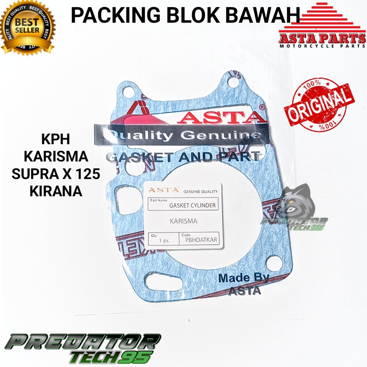 Asta Kph Karisma Supra X 125 Kirana Lower Boring Block Gasket Set Harga 3,750 rupiah*Gratis Ongkir