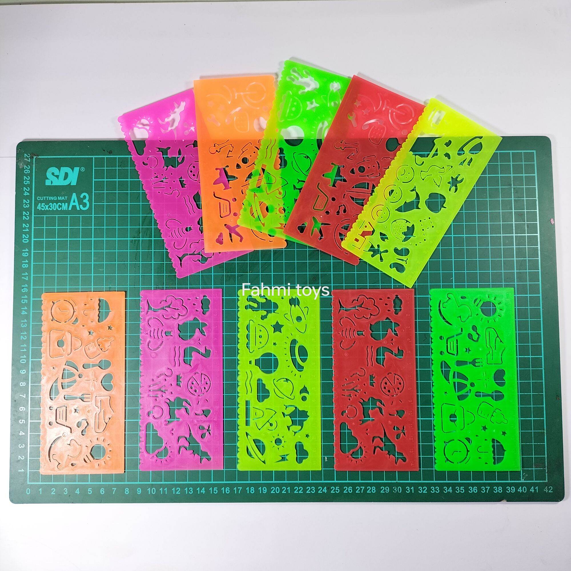20pcs penggaris bentuk gambar besar penggaris cetak gambar