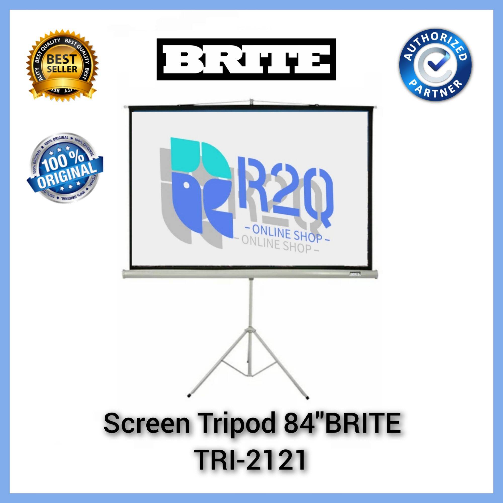 Screen Projector Tripod 84 inch BRITE TRI2121 ukuran 213cm x 213cm ...