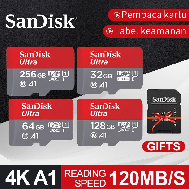 Original Memory Card 32/64/128/256GB CLASS 10 100Mbps MicroSD Kartu