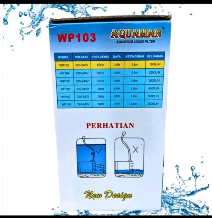 Pompa aquarium kolam hidroponik AQUAMAN WP 103
