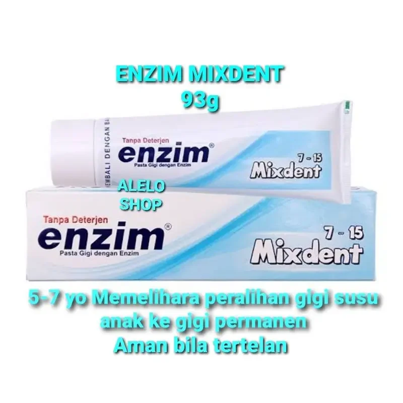 Enzim mixdent 93 g 7 - 15 yo children toothpaste pasta gigi anak tanpa busa peralihan gigi susu ke permanen