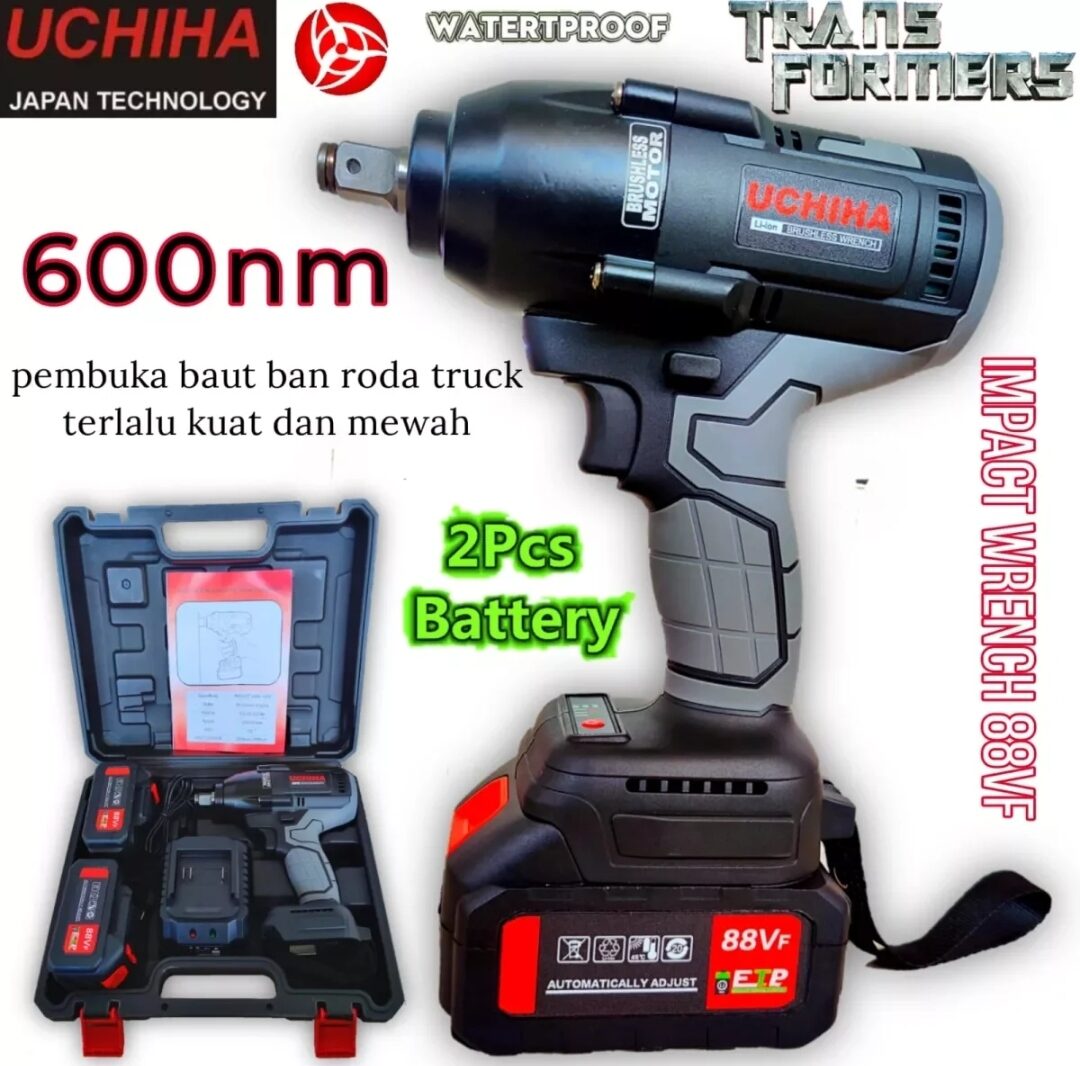 PROMO Impact wrench uciha 88vf 48vf batre 2 dan 1 batre uchiha