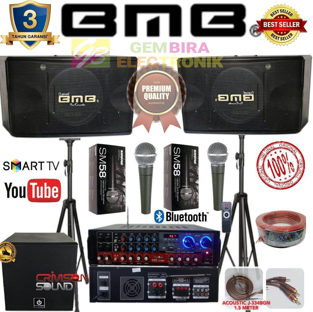 Paket Karaoke BMB 10 inch Subwoofer aktif 12 inch sound system karaoke