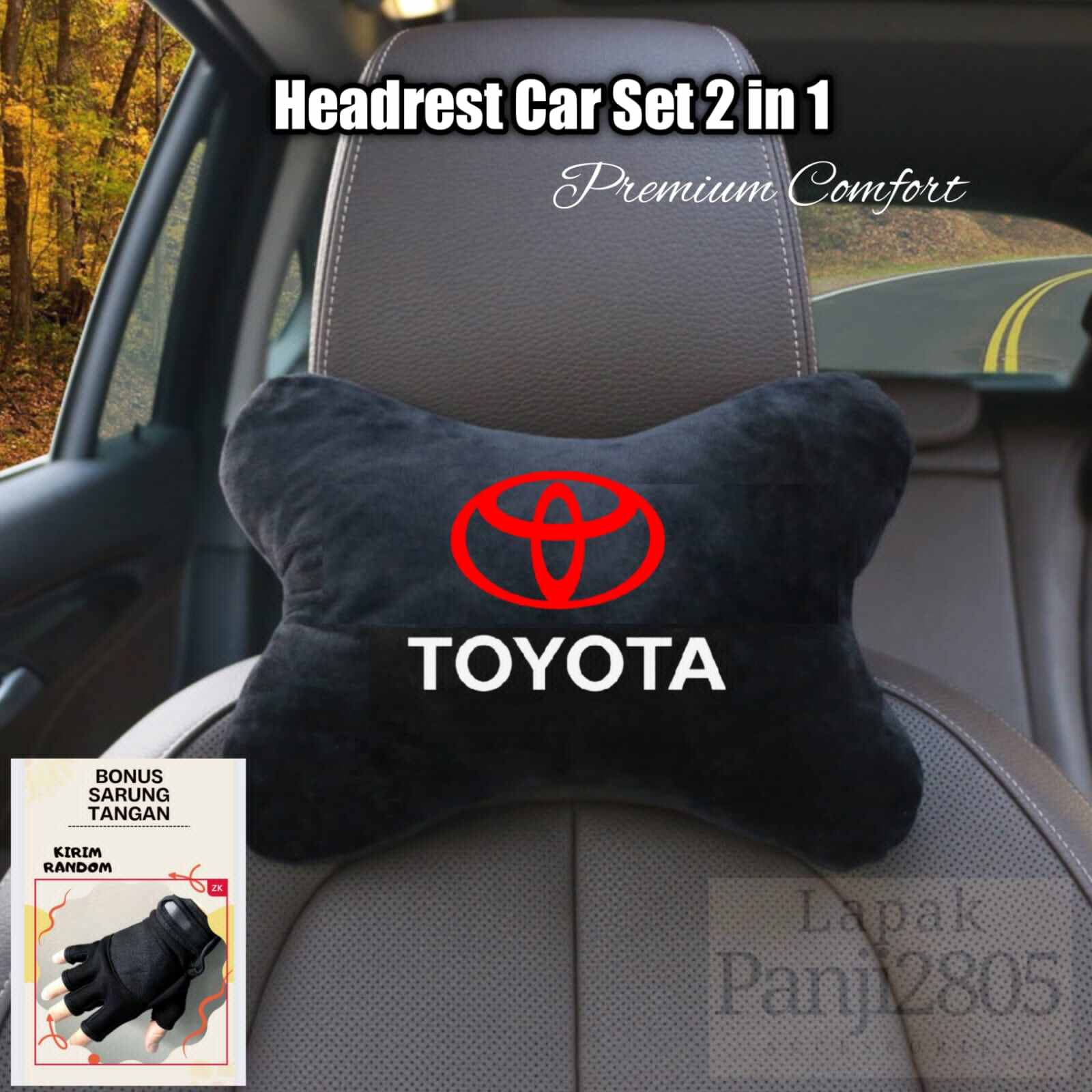 BANTAL MOBIL LOGO TOYOTA CARSET 2 IN 1 HEADREST CARPILLOW SANDARAN LEHER KEPALA Harga  85,000 Ringgit*Penghantaran Percuma