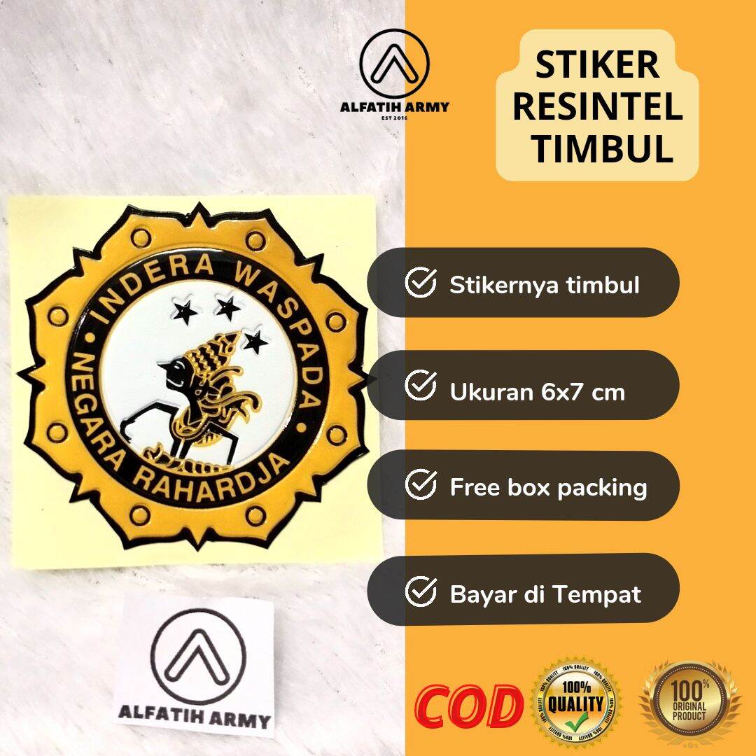 Stiker Resintel Sat Intelkam Polri Timbul Tahan Air Motor Alfatih Army