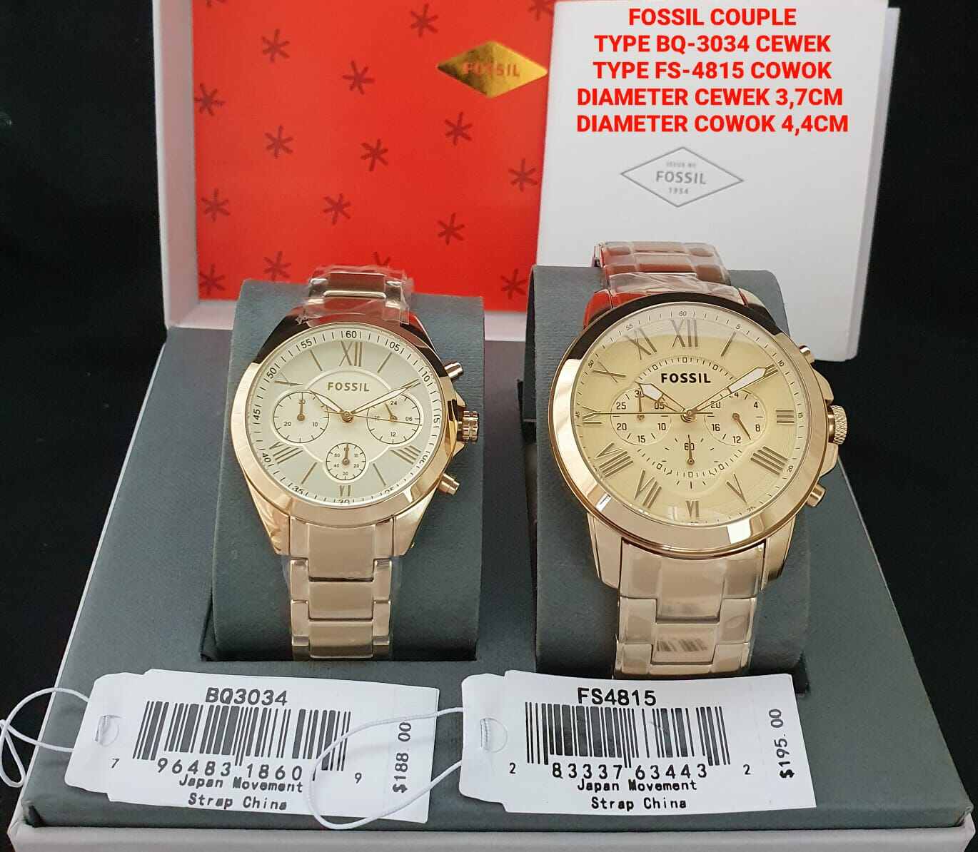 Jam tangan 2025 couple fossil