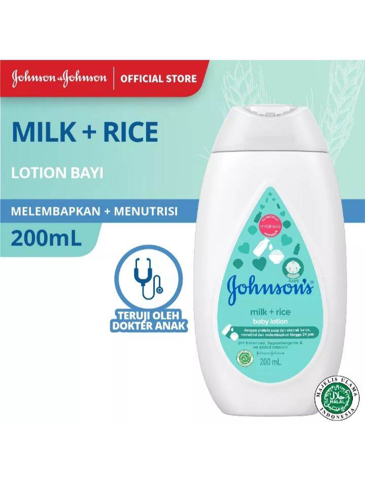 Johnson Baby Lotion Milk & Rice 200ml Lazada Indonesia
