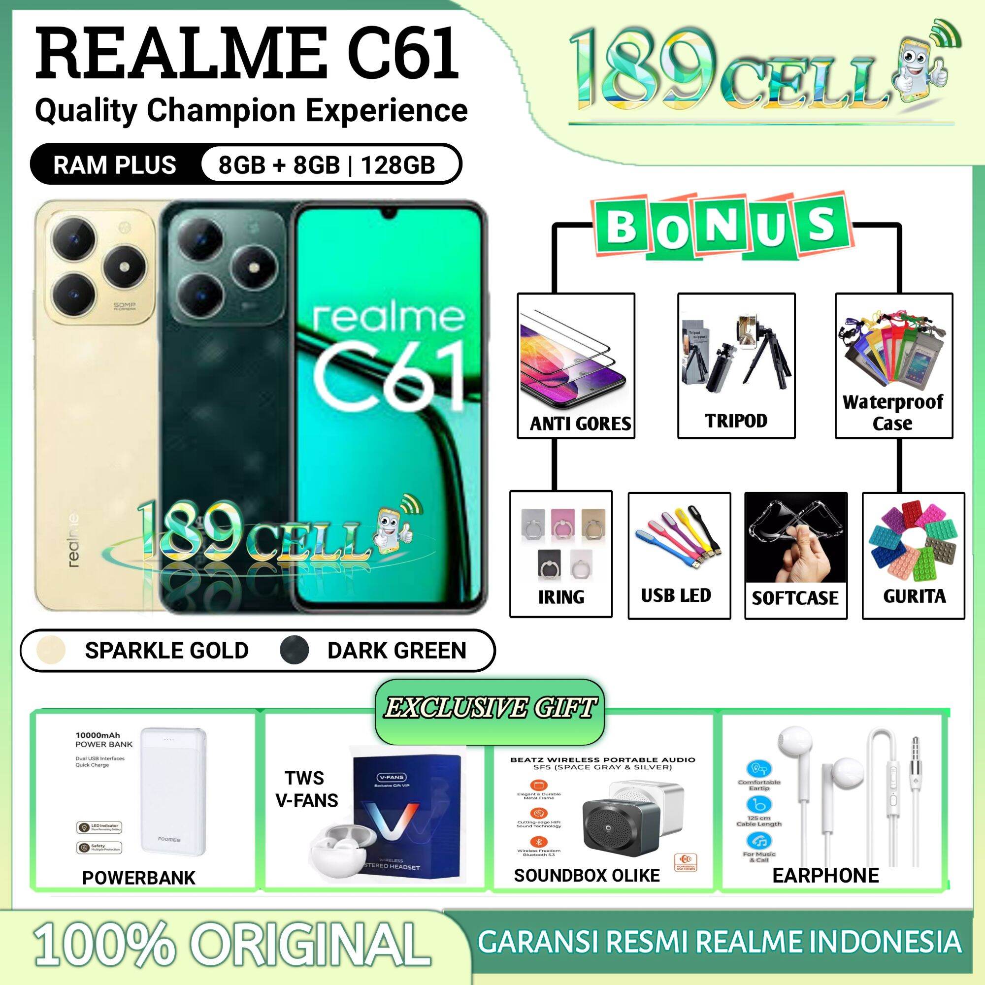 REALME C61 RAM 8/128 GB | REALME C 61 RAM 8/128 GB GARANSI RESMI REALME INDONESIA Harga  979,900 Ringgit*Penghantaran Percuma