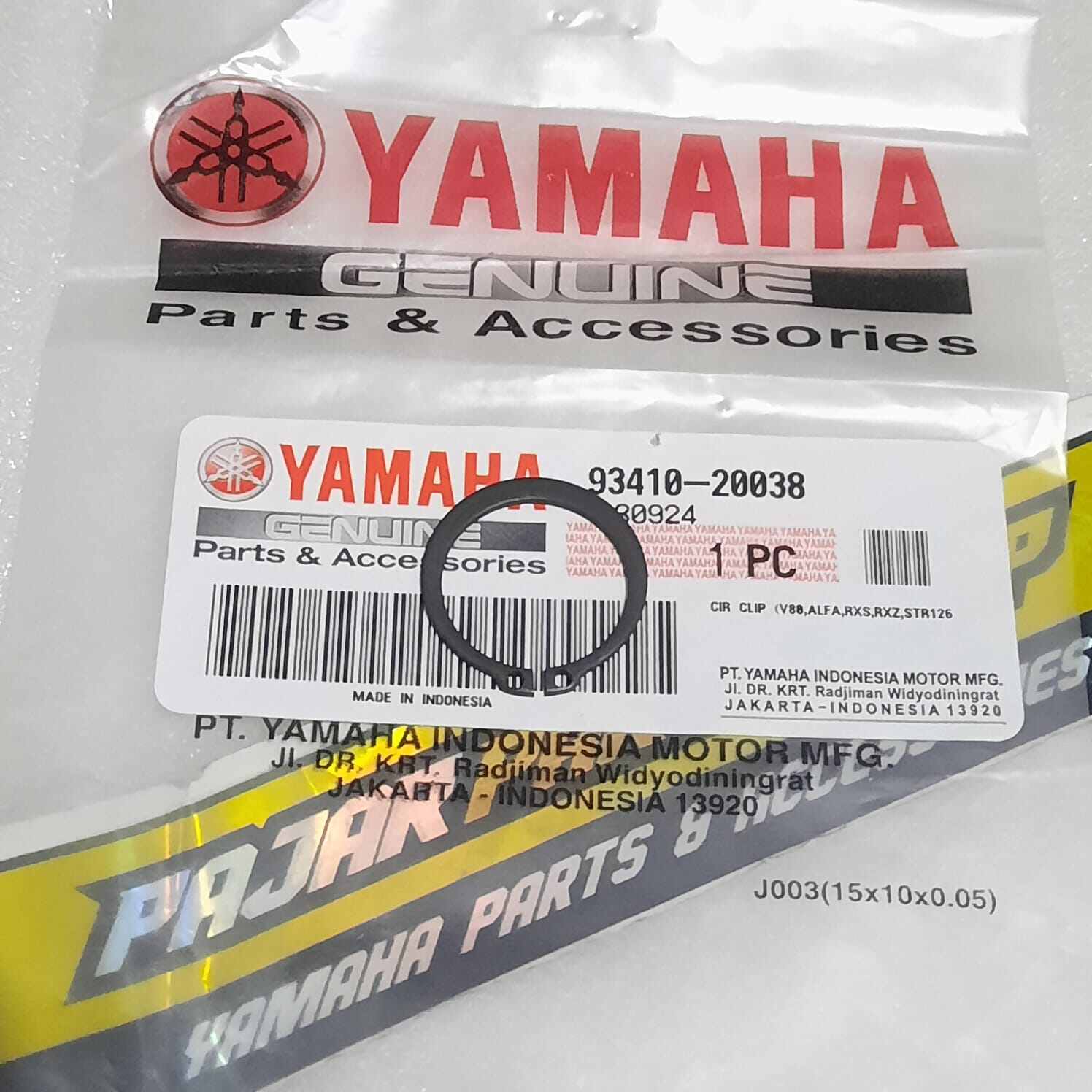 Clip ratio gear front gears Rx King RxS f1zr fizr Vega R Jupiter Z Asli Ori Yamaha 93410-20038 Harga 24,000 rupiah*Gratis Ongkir
