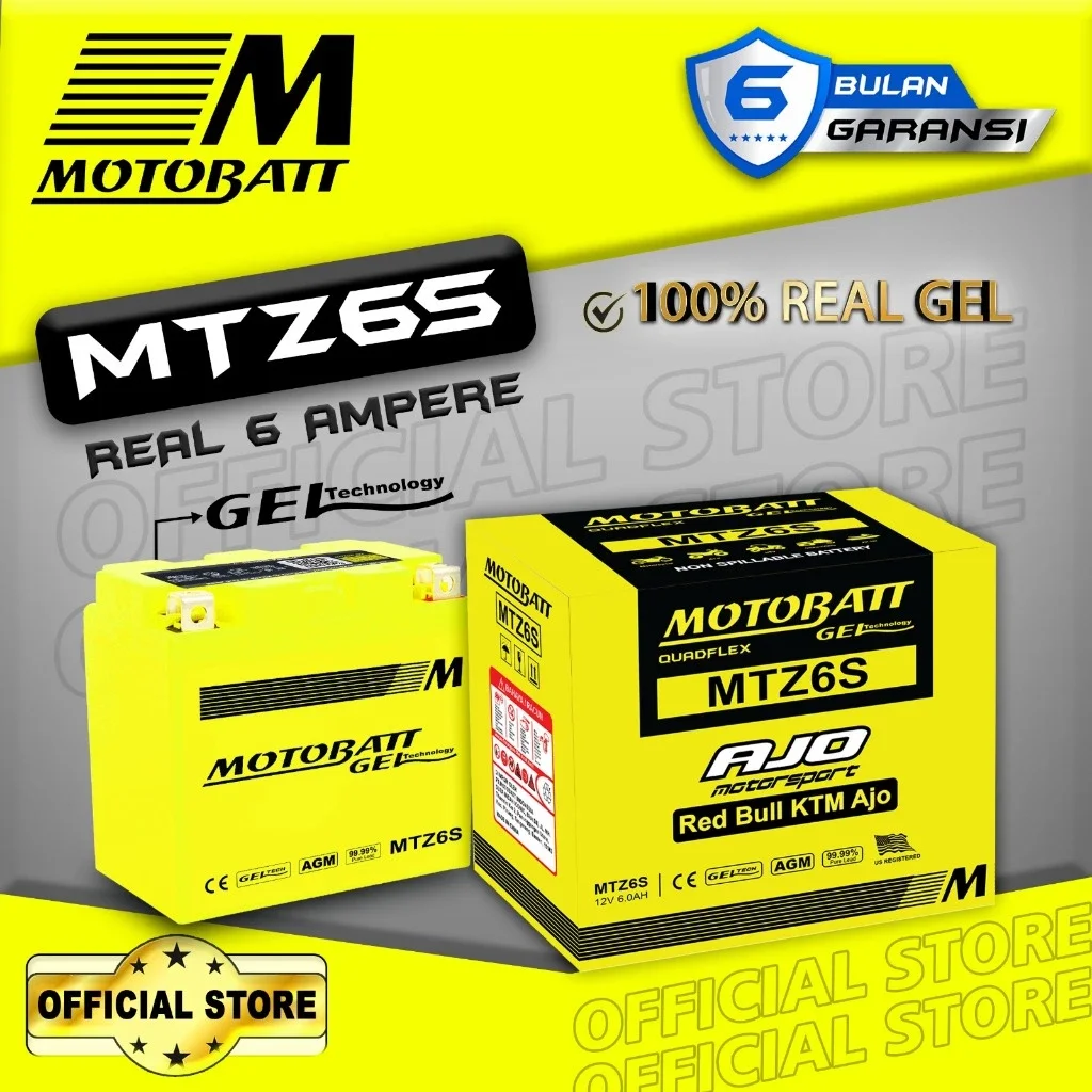 Aki Motor Motobatt Gel Kering MTZ6S/GTZ 6V MTZ5S/GTZ 5S MTX5AL/GM5Z-3B Beat Vario Mio Pcx Harga 232,000 rupiah*Gratis Ongkir