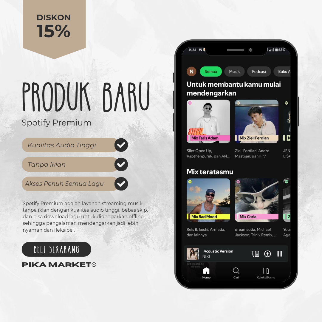 SPOTIFY PREMIUM SPO  GARANSI - Merek Spotify Harga 19,500 rupiah*Gratis Ongkir