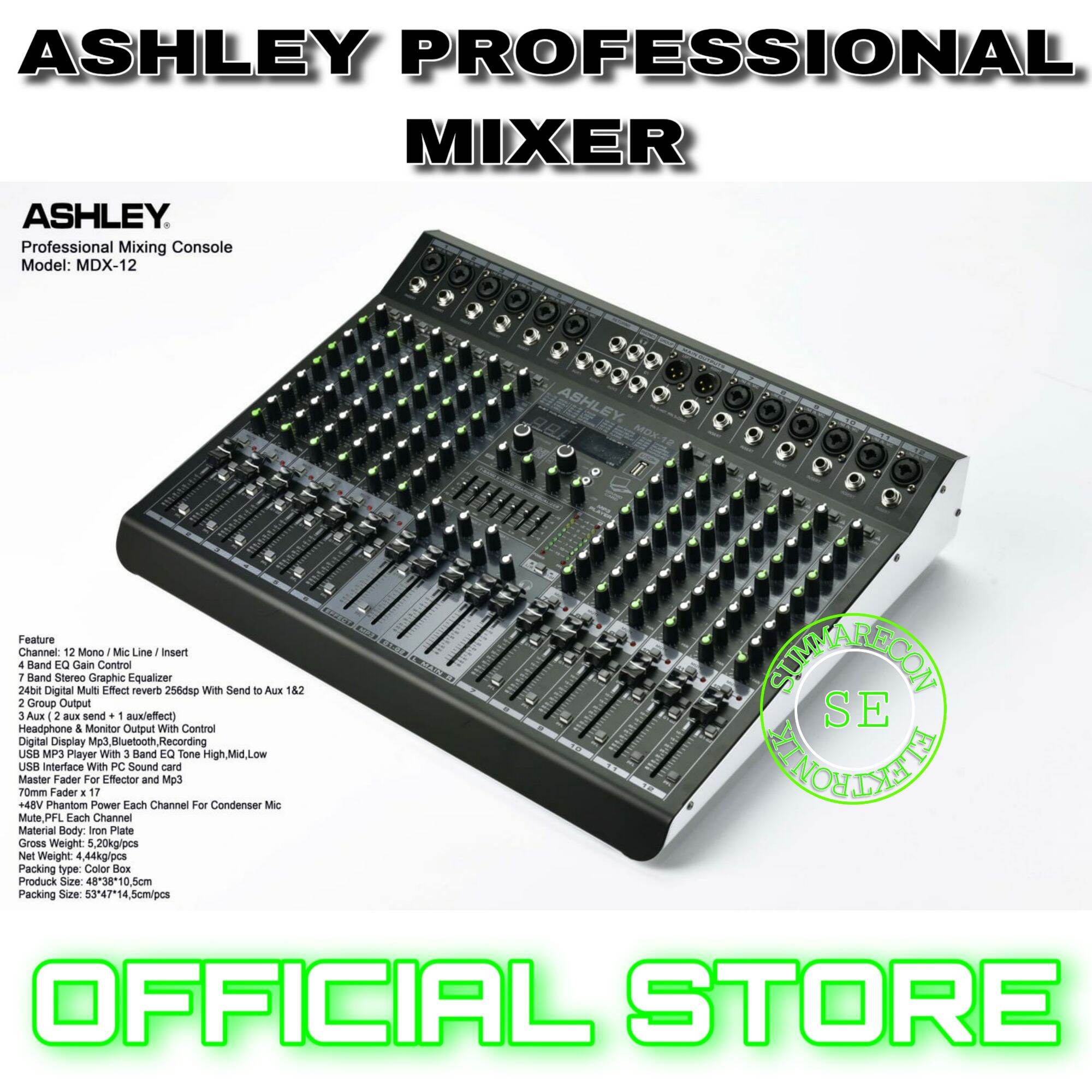 mixer audio 12 channel original ashley mdx 12 usb bluetooth recording interface Lazada Indonesia
