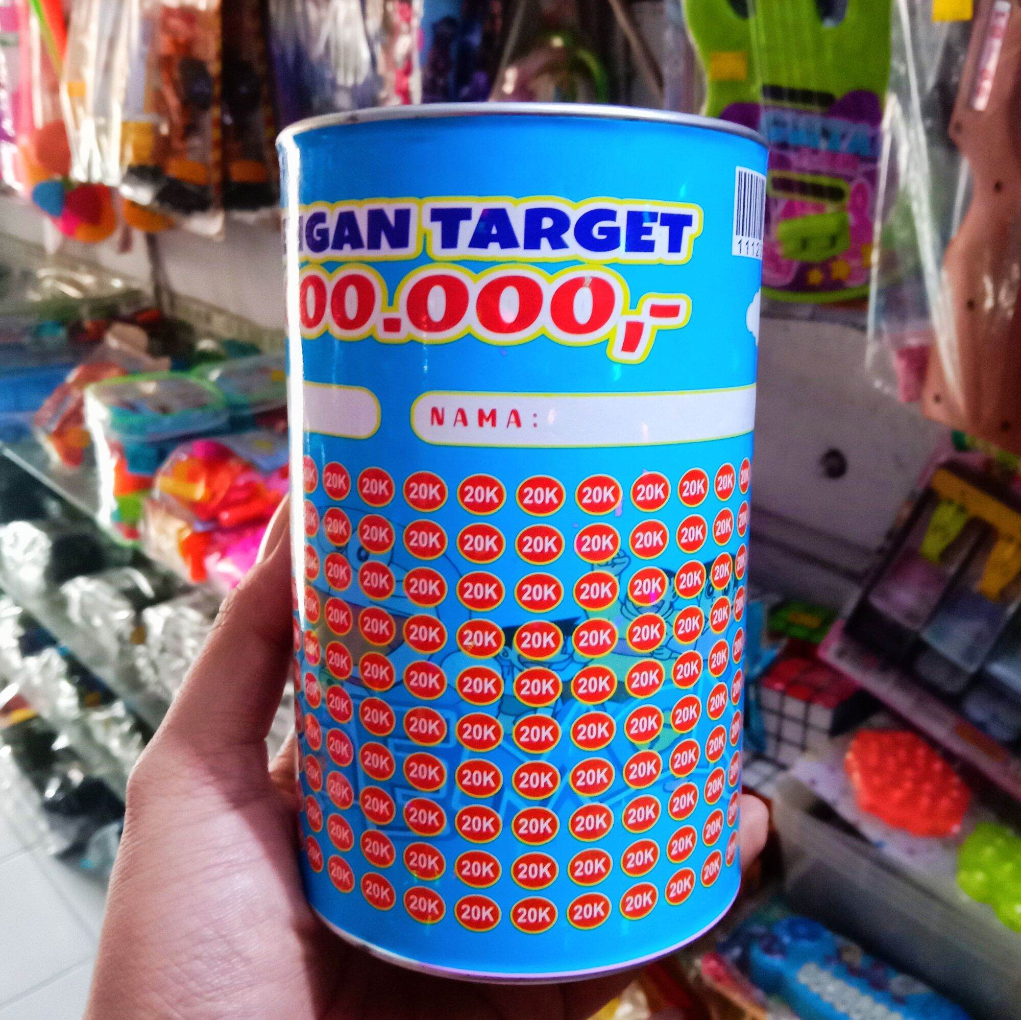 Celengan target viral motif karakter bentuk kaleng buka tutup Lazada