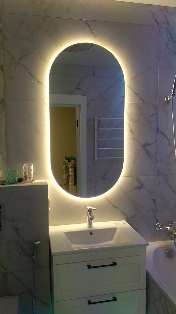 Non touchscreen Cermin Aesthetic Kapsul Kaca Dinding Wastafel Kamar Mandi Aesthetic Mirror