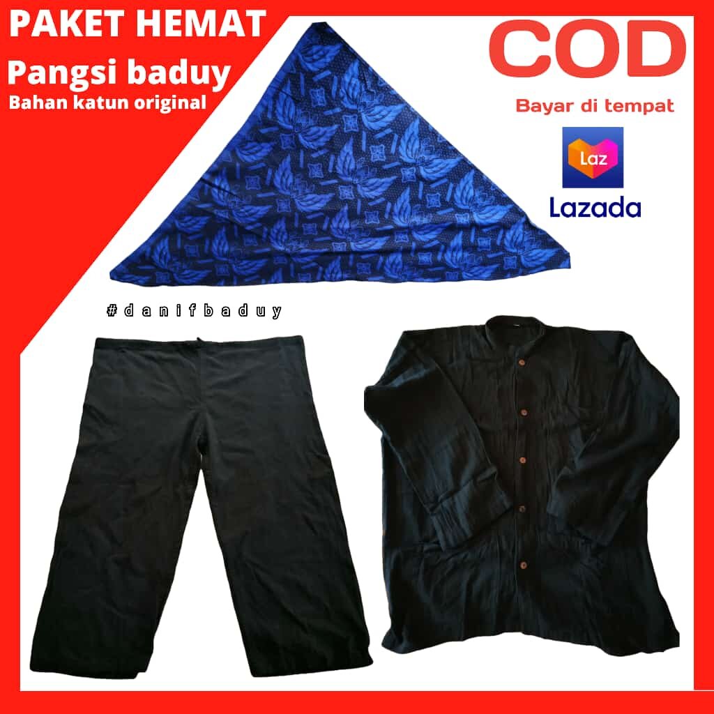 COD Pangsi baduy baju baduy setelan Baju+celana+iket segitiga pakaian ...