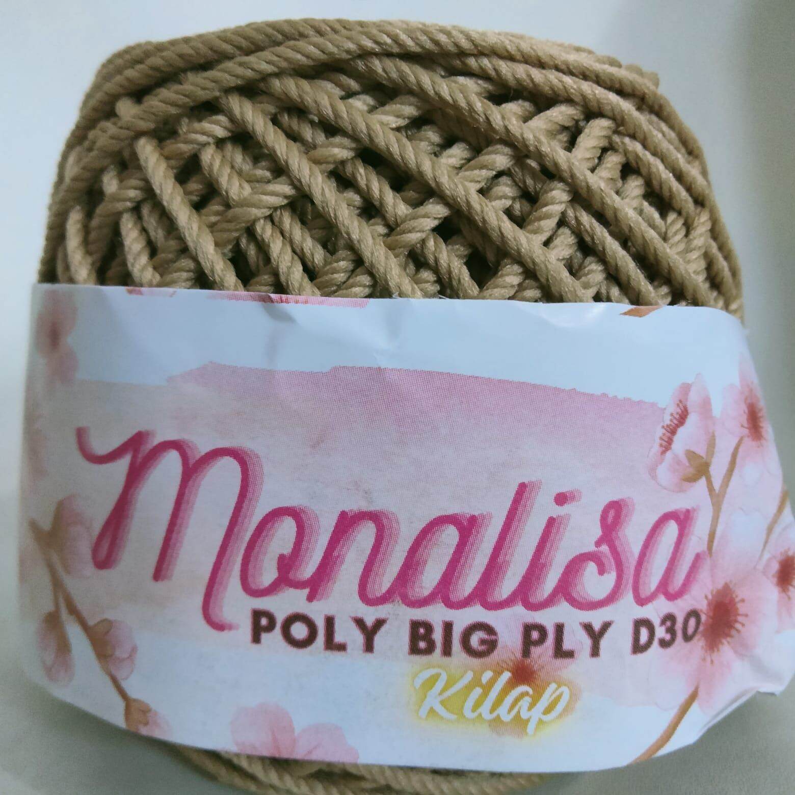 benang rajut poly kilap monalisa helai besar D30 hakpen 5/6 - Rajutan tas dompet topi
