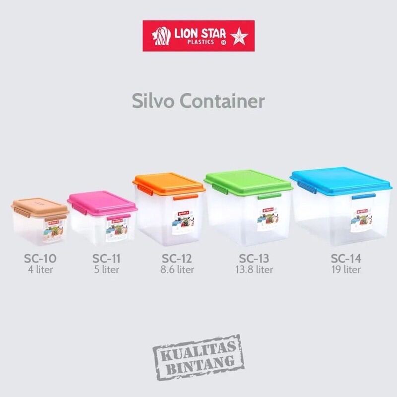 Tempat Penyimpanan Box Serbaguna Silvo Container Liter Transparan Lion Star