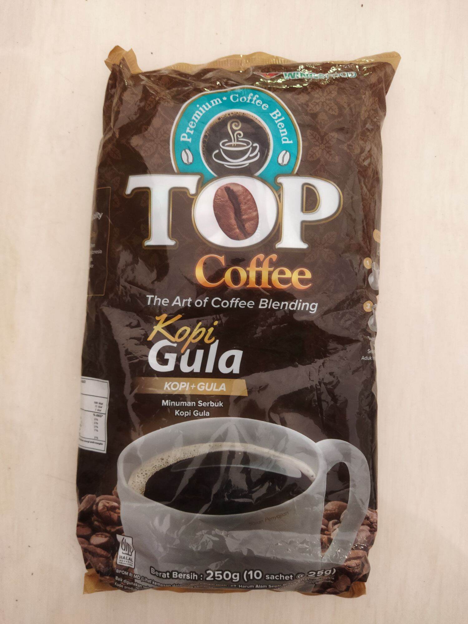 TOP COFFEE KOPI HITAM + GULA KEMASAN POUCH ISI 10 SACHET | Lazada Indonesia