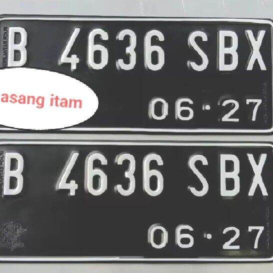 Pelat.nomor motor putih itam pon baru ada logo Korlantas polri timbul Harga 20,000 rupiah*Gratis Ongkir